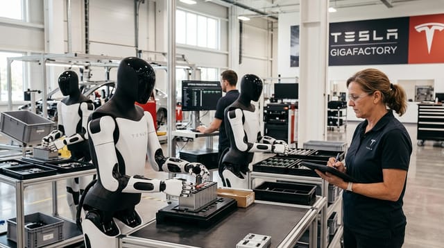 Titelbild zum Artikel: Ich würde gerne einen Blog über den Optimus-Roboter von Tesla erstellen, die Marktchancen bewerten u