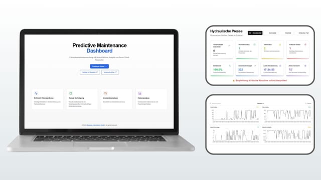 Business Automatica Predictive Maintenance App Dashboard für vorausschauende Wartung